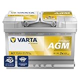 VARTA Automotive DYNAMIC AGM (A7) 12V 70Ah 760A - Nassbatterie für...