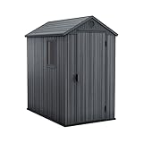 Keter Gerätehaus Darwin 4x6, Grau, Außenmaße 184,5x125,8x205cm,...