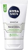 NIVEA MEN Sensitive Waschgel (100 ml), seifenfreies Reinigungsgel mit...