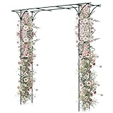 GOPLUS Rosenbogen aus Metall, 205 x 52 x 205 cm Pergola Rankhilfe Rankbogen...