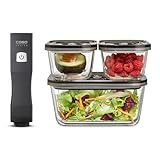 CASO Vacu OneTouch Eco-Set, Handvakuumierer inkl. 3 Vakuumbehälter aus...