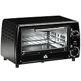 HOMCOM Mini Backofen 10 Liter 750W Kleiner Elektrobackofen mit Temperatur...