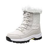 Snow Boots Damen Wasserdicht Gefüttert, Warme Winterstiefel Damen Warm...