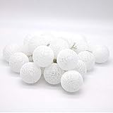 Tronje 20 LED Baumwollkugeln 6cm - 3,8m Kugel-Lichterkette 4h-Timer...