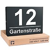 40x30cm Personalisieren Sie Ihre Modern Hausnummer Beleuchtet LED, 230V mit...