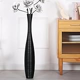 Leewadee Große Bodenvase Für Pampasgras Und Blumen, 85 cm hoch, Schwarz,...