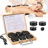 Hot Stone Massage Set, 10 Heiße Steine, Massagesteine Set aus Basalt mit...