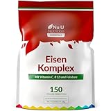 Eisentabletten Komplex - 150 Vegane tabletten – Mit Vitamin C, B12 und...