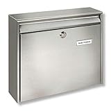 BURG-WÄCHTER Briefkasten ohne Zeitungsfach mit Namensschild, Rostfreier...