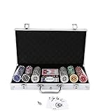 EINFEBEN Pokerkoffer Pokerchips 300 Chips Laser Poker 11.5 Gramm, 2 Karten,...