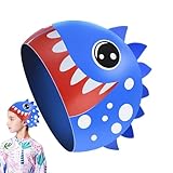 Badekappe für Kinder, Silikon-Schwimmkappe mit Hai- und Fischmotiv |...