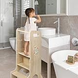 5 in 1 Montessori Lernturm – Hocker aus Holz – Tritthocker für Kinder...