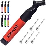SPORTBIT Ballpumpe mit 5 Nadeln Set - Handpumpensystem zum Aufpumpen -...