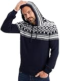 Leif Nelson Norweger Pullover Herren - Männer Strickpullover mit Kapuze S...