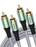 RAWAUX Cinch Kabel 3m, Cinch Stereo Audiokabel 2x Chinch Stecker zu 2x...