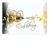 DigitalOase Einladungskarten 60. Geburtstag MIT INNENTEXT Geburtstagskarten...