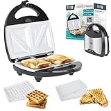 Teesa TSA3221 Sandwichmaker 3 in 1, silber/schwarz