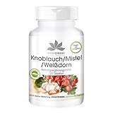 Knoblauch Mistel Weißdorn - 120 Tabletten mit Vitamin C, Hochdosiert,...