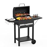 KOBENDA Holzkohlegrill mit Deckel XL BBQ Smoker Grillwagen inkl....