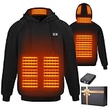 Qdreclod Beheizbare Kapuzenpullover für Herren Damen mit Akku 7.4V...