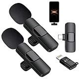 Kabelloses Lavalier Mikrofon 2 PCS für iPhone/Android, Mikrofon Handy,...