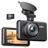 iZEEKER 4K Dashcam vorne mit MicroSD-Karte, 4K 30FPS/1080P 60FPS...