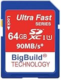 BigBuild Technology 64GB SDXC-Speicherkarte für Nikon Coolpix P1100,...