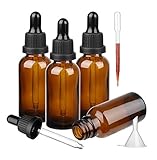 Hyber&Cara 50 ml Brown Glass Pipette Bottles Apothecary Bottles with...