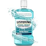 LISTERINE Cool Mint 500 ml, antibakterielle Mundspülung mit ätherischen...