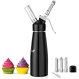 Newaner 500ml sahnespender, Sahnesyphon Aluminium mit 3 Edelstahl...