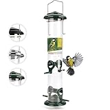 wildtier herz I Körner Vogelfutterspender 38cm – aus rostfreiem Metall,...