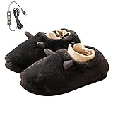 USB Beheizte Hausschuhe Damen Herren Fußwärmer Elektrische Heizschuhe 3...
