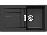 SCHOCK Küchenspüle 86 x 50 cm Primus D-100 Nero - CRISTALITE schwarze...