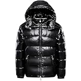 Winterkapuzenjacke, warm, mittleres Gewicht, Metallic-Daunenjacke,...