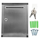 HOMSFOU Abschließbarer Edelstahl Briefkasten Großformat Wandbriefkasten...