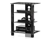 FITUEYES TV Rack HiFi Regal Audio Schrank Glas und Alu Höhenverstellbares...