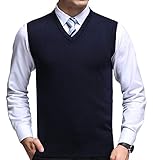 FULIER Herren Winter V-Ausschnitt Sleeveless Weste Klassische Business...