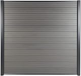 Floordirekt WPC Zaun 180 hoch x 180cm - Komplettset Sichtschutzzaun,...