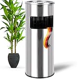 WONEA - 30L Standaschenbecher für draußen Edelstahl Silber Metall 61cm...