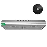 FIREGAS Dunstabzugshaube 60 cm, Umluft- und Abluftbetrieb, 250 m³/h, 3...