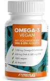 Omega-3 vegan Kapseln 60x - 2000 mg Algenöl pro Tag - hochdosiert: 600 mg...