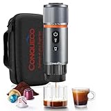 CONQUECO Tragbare Espressomaschine Elektrische Kaffeemaschine: 12V Auto...