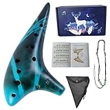 Mulucky Ocarina 12 Loch Alto C Smokey Straw Gebrannte Keramik Okarina mit...