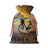 Herbstbaum mit altem Fahrrad, zarte Stoff-Geschenktüten mit Kordelzug,...