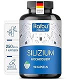 Raibu Silizium Kapseln hochdosiert - 90 Kapseln für 3 Monate - 667mg -...