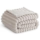 RUIKASI Kuscheldecke Flauschig Decke Beige - 150x200cm Fleecedecke...