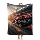 Dozrmey Flanell Fleece Decke 180x200 cm Motorrad, Extra Große Atmungsaktiv...