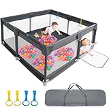 IBVIVIC Laufstall Baby Laufgitter 120x120cm, Playpen Baby 300D Oxford...