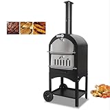 Tragbarer Outdoor-Pizzaofen mit Pizzastein und Grill, ideal für Camping,...