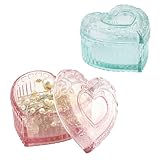 2pcs Vintage Schmuckschatulle aus Glas, Geometrische Schmuck Organizer,...